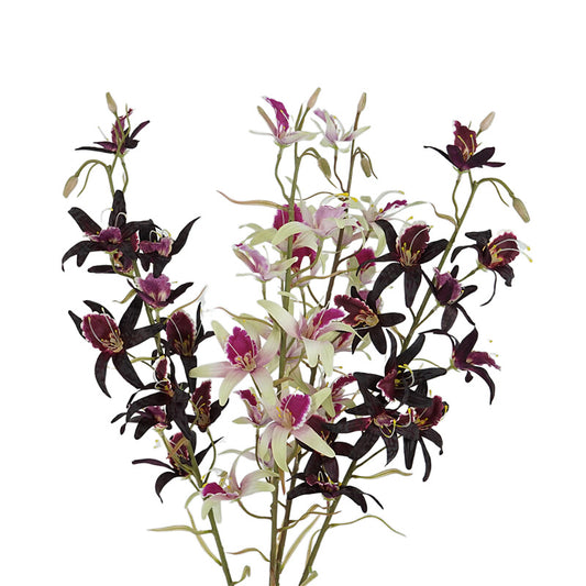 Elegant Nordic-Inspired Faux Floral Arrangement Featuring  Australian Dendrobium Orchids - Perfect for Home Décor, Dining Table Centerpiece, and Zen-Inspired Floral Displays