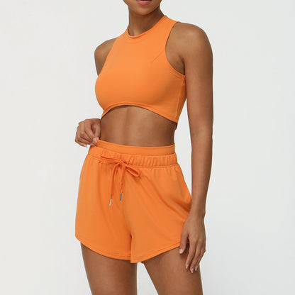 High Waisted Quick Dry Running and Yoga Set Sporty Tank Top and Shorts for Comfort and Performance