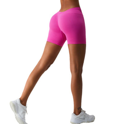 Seamless Women's V Waist Yoga Shorts Peach Lift Designs for a Sculpted Look for Workout and Casual Wear