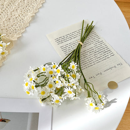 Charming Faux Flower Bouquet with Dainty Daisy & Chamomile Accents - Perfect for Living Room Decor, Dining Table Centerpiece, and Photography Props