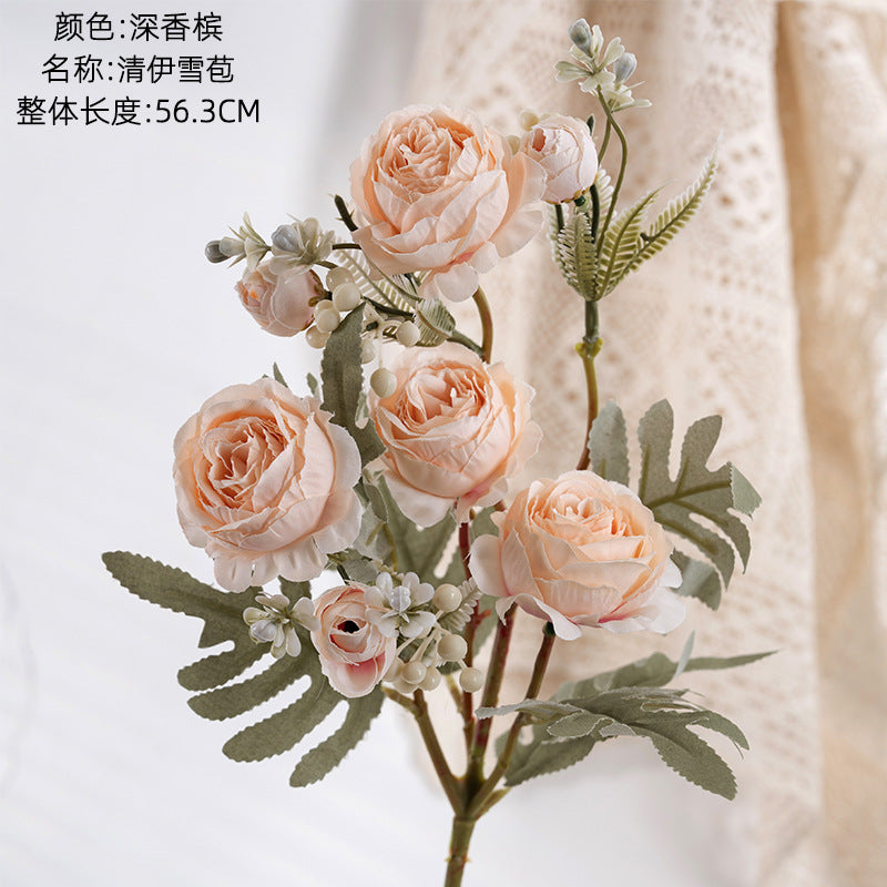 Lush Green Plant Artificial Floral Arrangement - Elegant Faux Flowers for Weddings and Home Decor - Trendy INS Style Decorative Piece MW83112