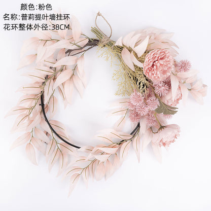 Elegant Artificial Floral Wall Hanging Hoop - Ideal for Home Décor, Wedding Bouquet, and Festive Celebrations - Beautifully Designed Faux Flowers (CF01030)