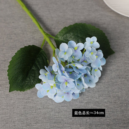 Realistic 3D Faux Floral Hydrangea with Soft Touch Branches - Perfect for Wedding Aisle Decorations, Home Decor, and Event Centerpieces