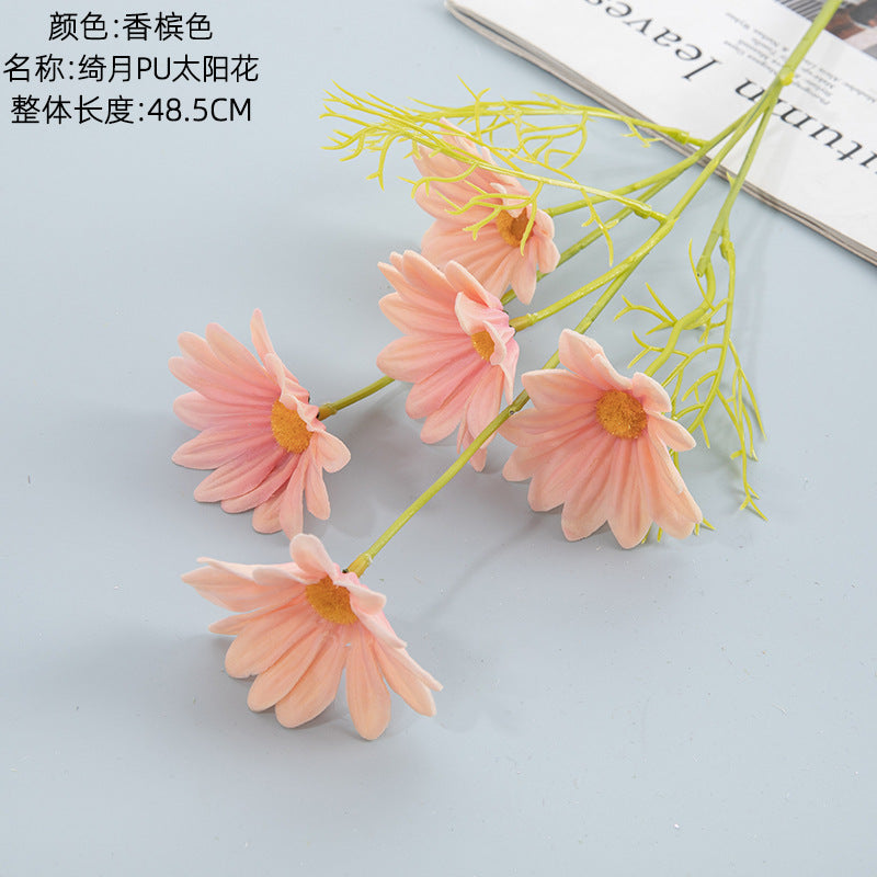 Vibrant PU Sunflower Home Decor - INS Style Realistic Artificial Flowers for Weddings & Celebrations - Ideal for Lasting Beauty in Your Living Space (Model MW01514)