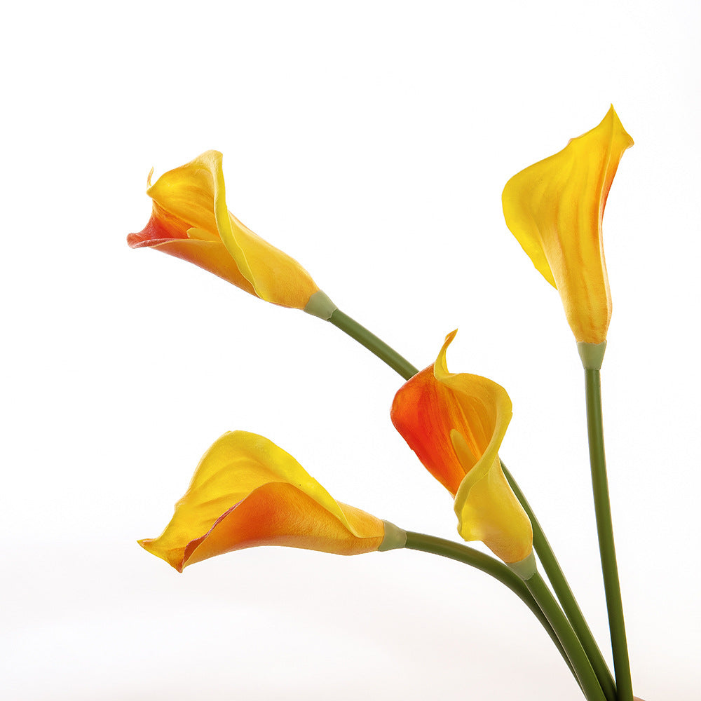 Elegant Long-Branch Calla Lily Bouquet - Realistic Faux Flower Arrangement for Home Decor and Wedding Celebrations | Ideal for Any Special Occasion (Model MW01505)