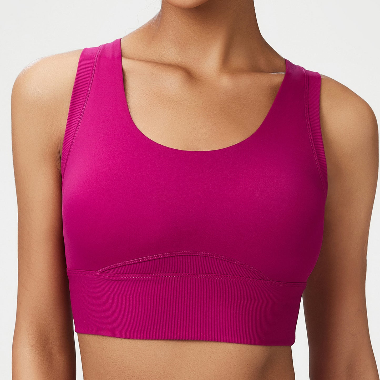 Plus Size Yoga Bra for Side Boob Coverage Extra Long Sports Bra for Women with Supportive Design for Shock Resistance and Comfort