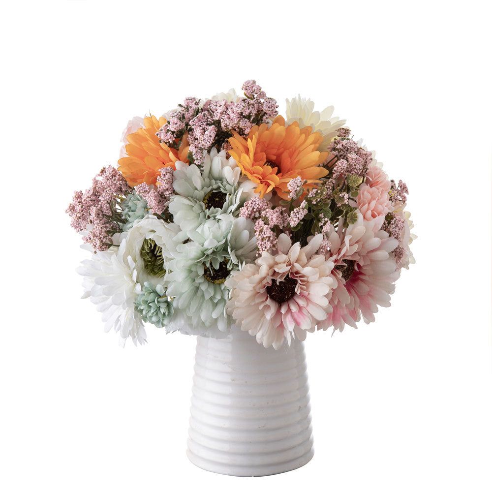 Stunning Faux Bouquet of African Daisies and Sunflowers - Perfect for Home Decor, Weddings, and Special Events - MW83115