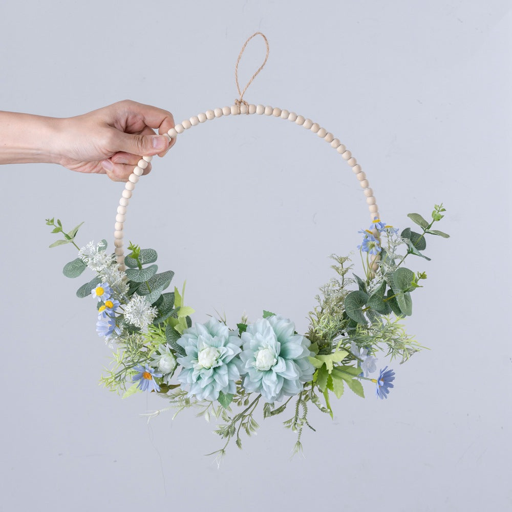 Stunning Wall Hanging Faux Flower Arrangement for Home Decor - Elegant Wedding Bouquet and Wind Chime Design - Perfect for Any Occasion - CF01441