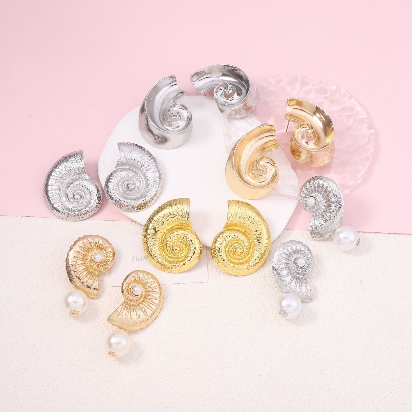 Chic Vintage Beach-Inspired Earrings with Unique Seashell Designs and Pearl Accents – Perfect for Your Next Vacation