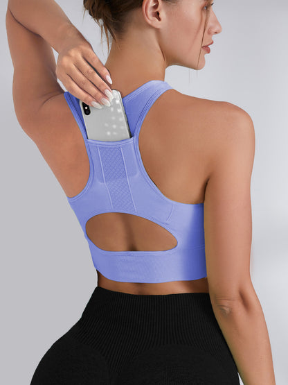 Sports Bra with Phone Pocket for Outdoor Activities Running Fitness and Cycling for Women