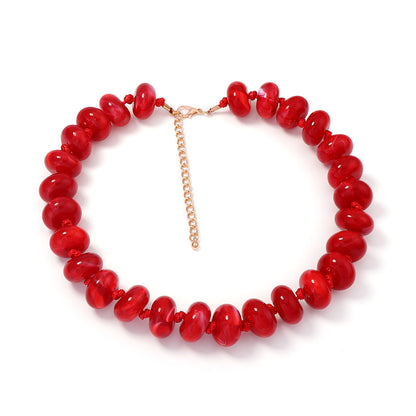 Personalized Colorful Macaron Beaded Necklace for Women - Perfect for Spring/Summer Vacation Vibes, Trendy Jewelry Accessory