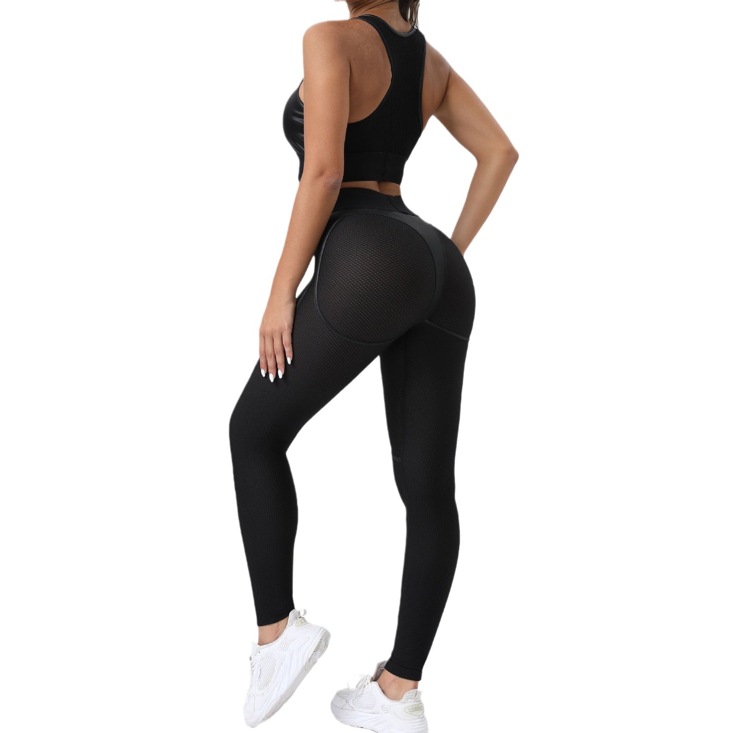 Women's Yoga Set High Performance Mesh Sports Bra Sculpting Leggings for Fitness Gym and Active Lifestyle