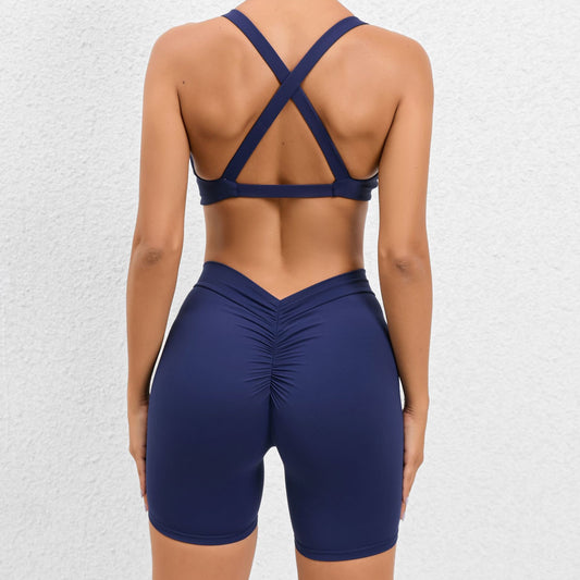 Quick Dry Form Fitting Women's Yoga Outfit Sports Bra and Comfortable Gym Set with Soft Fleece for Optimal Performance