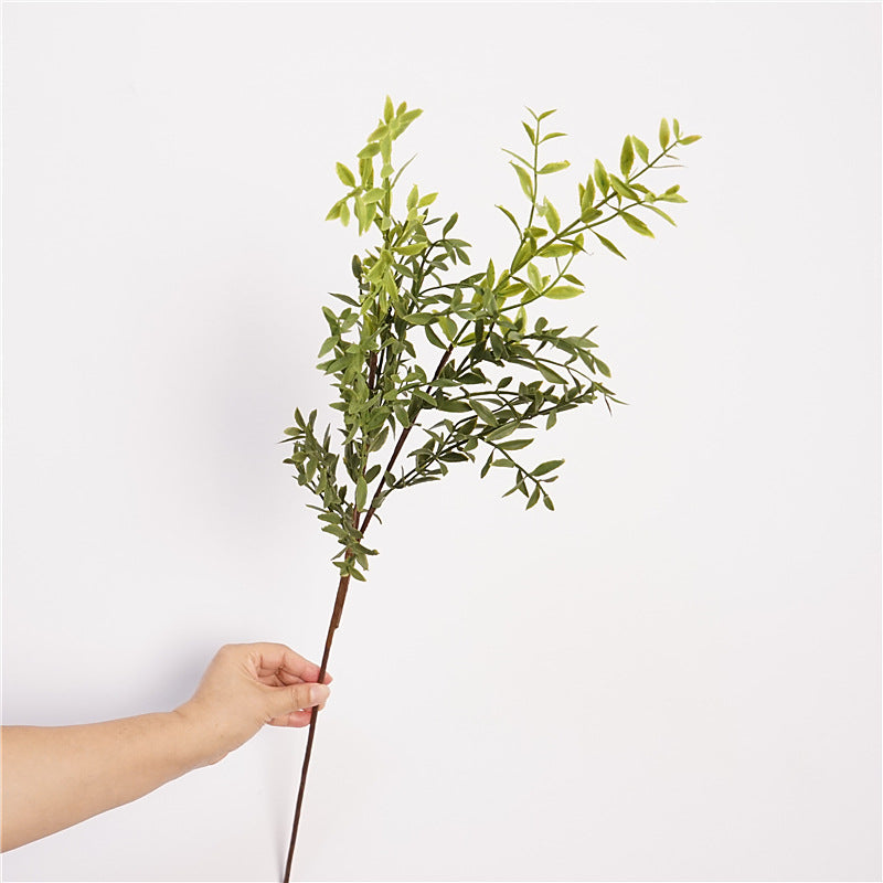 Miniature Green Olive Branch Decorative Plant - Realistic Faux Greenery for Home Décor, Floral Arrangements, and Gardening