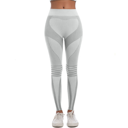 Seamless High Waisted Knit Leggings for Breathable and Stretchy Skiing Running Gym Workouts and Yoga