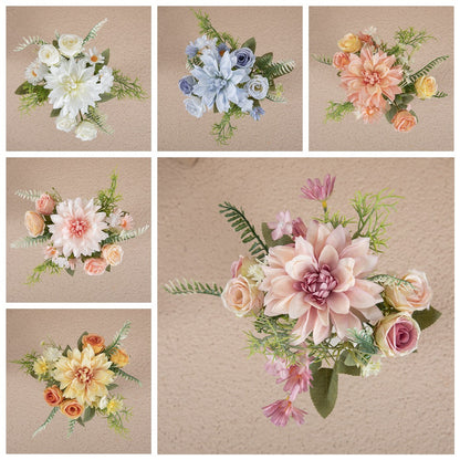 Stunning Artificial Dahlia Bouquet - Perfect Home Decor, Wedding Handheld Floral Arrangement, and Beautiful Faux Rose Wall Flowers - INSMW66793