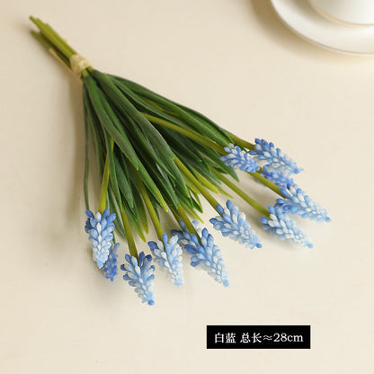 Set of 6 Stunning Faux Hyacinth and Larkspur Flowers - Perfect for Weddings, Living Room Decor, and Photography Props