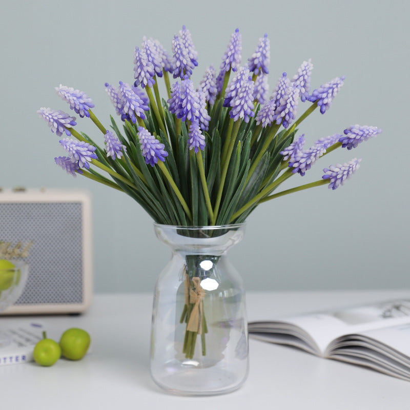 Elegant 6-Stem Artificial Hyacinth Floral Arrangement with Beautiful Delphinium Accents - Perfect for Wedding and Hotel Decor