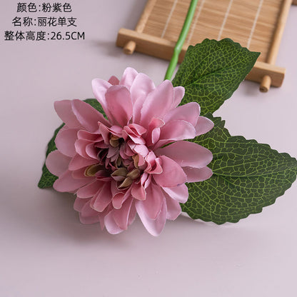 Elegant Faux Rose Single Stem Flower for Home Décor - Perfect Floral Handheld Bouquet for Your Walls - PJ1002