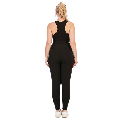 Plus Size Fitness Apparel Set High Performance Yoga Outfit with Compression Leggings Supportive Sports Bra for Every Workout Model 12071 12072