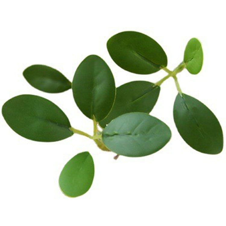 Miniature Faux Plant with Realistic Rice Bran Leaves, Money Plant Eucalyptus Leaves, Perfect for Home Decor - Lifelike Greenery for Any Space