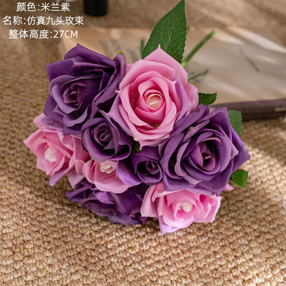 Realistic Artificial Rose Bouquet for Weddings - Stunning Faux Flower Handheld Arrangements Perfect for Home Décor and Event Decoration