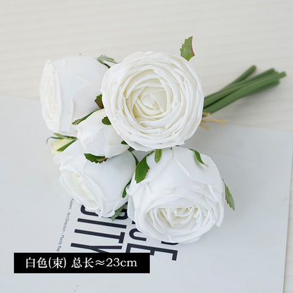 Realistic Touch Hydrating Rose Bridal Bouquet – Perfect for Weddings, Photoshoots, and Home Décor - Beautifully Crafted Faux Flowers for Lasting Memories