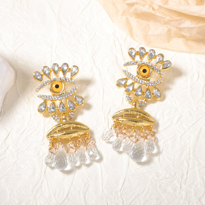 Chic Vintage-Inspired Tassel Earrings with Luxurious Feel - French Fashionable Devil Eye Drop Earrings for a Unique Style