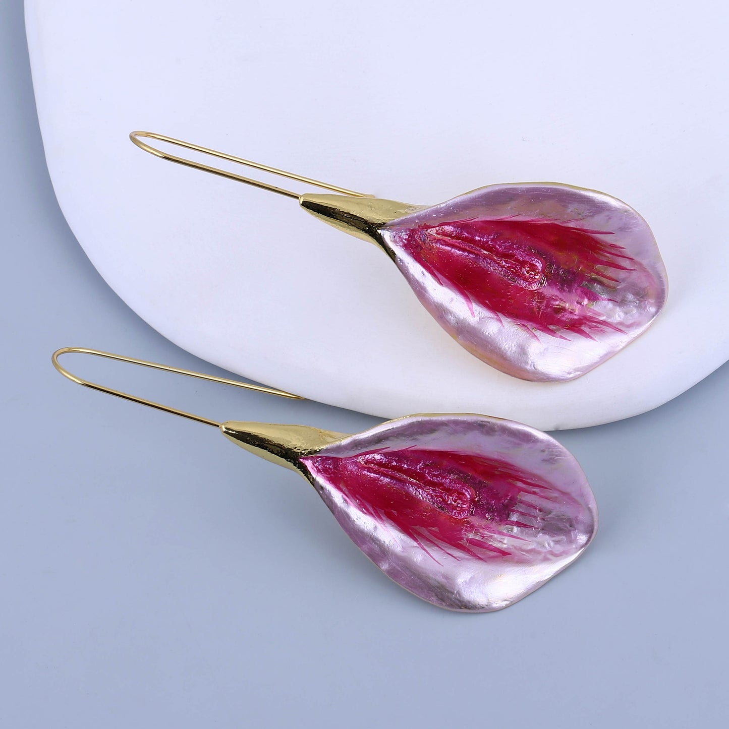 Stylish Long Alloy Drop Oil Floral Earrings - Unique and Creative Design for Effortless Elegance