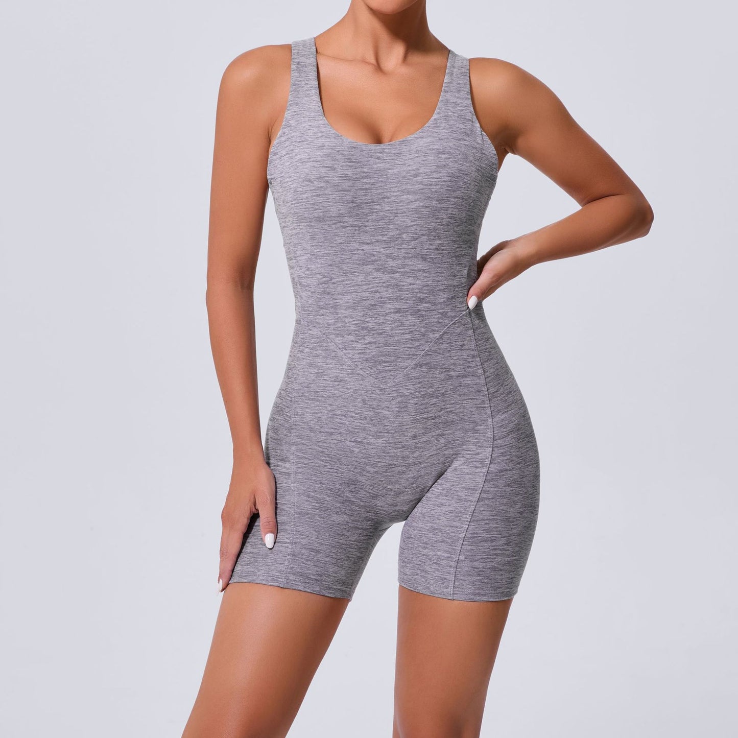 Sculpting Hollow Back One Piece Yoga Jumpsuit for Women Seamless Workout Bodysuit for Enhanced Lift and Support