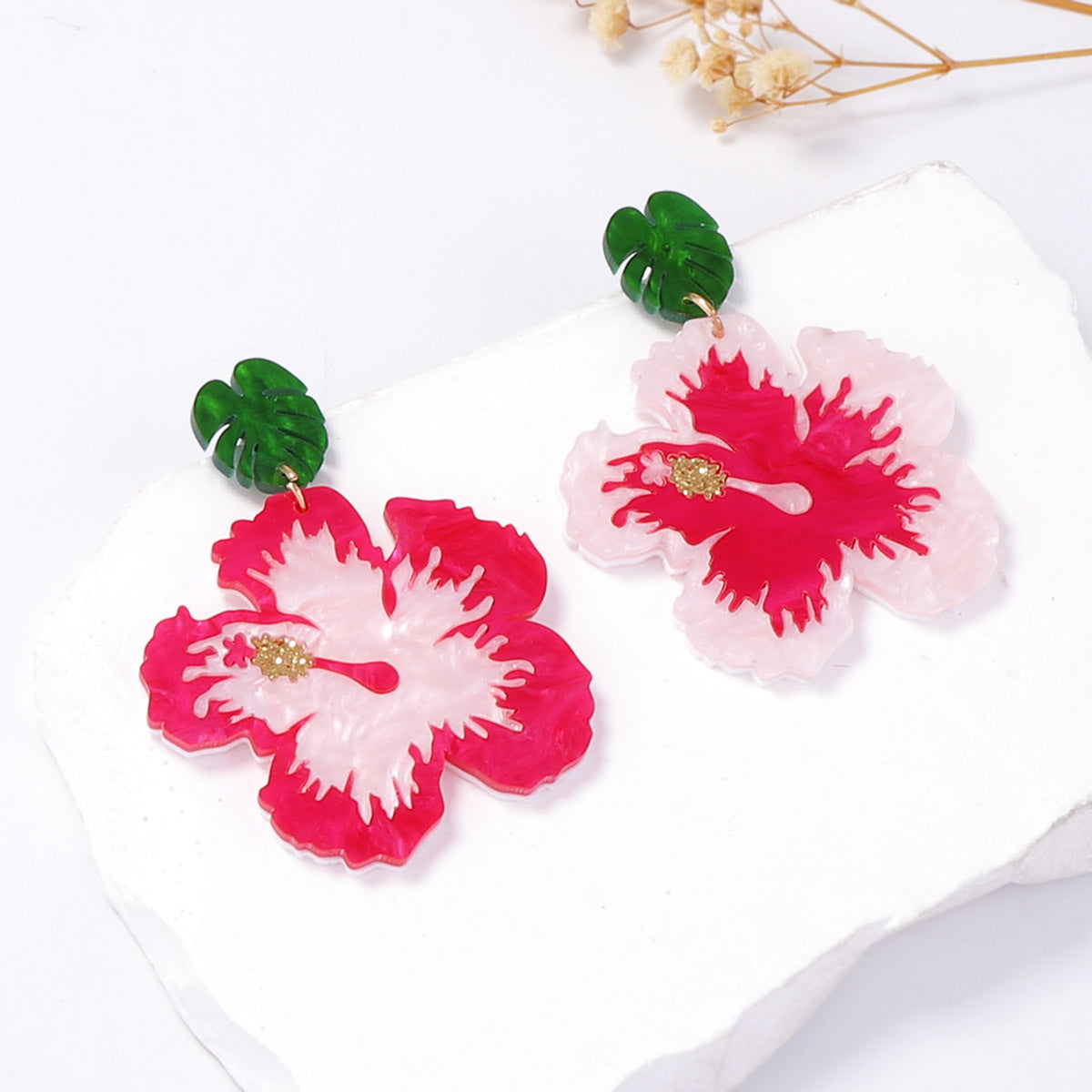 Creative Asymmetrical Colorful Acrylic Floral Drop Earrings for Women - Perfect for Casual Vacations and Stylish Outings