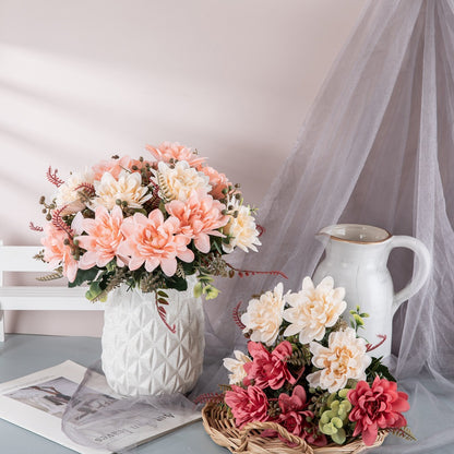 Stunning Foggy Coral Dahlia Faux Flowers for Home Decor - Perfect for Weddings & Events - INS-Style Artificial Blooms MW95003