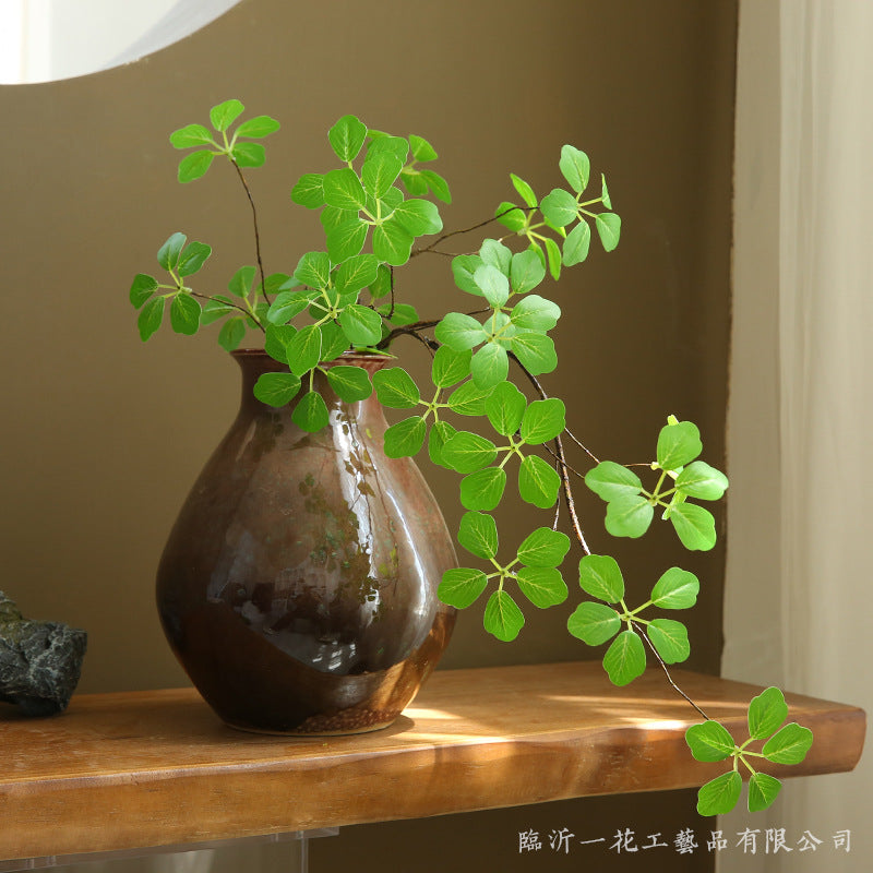 75cm Realistic Faux Lotus Leaf Plant - Zen-Inspired Minimalist Greenery for Modern Floral Arrangements and Home Decor