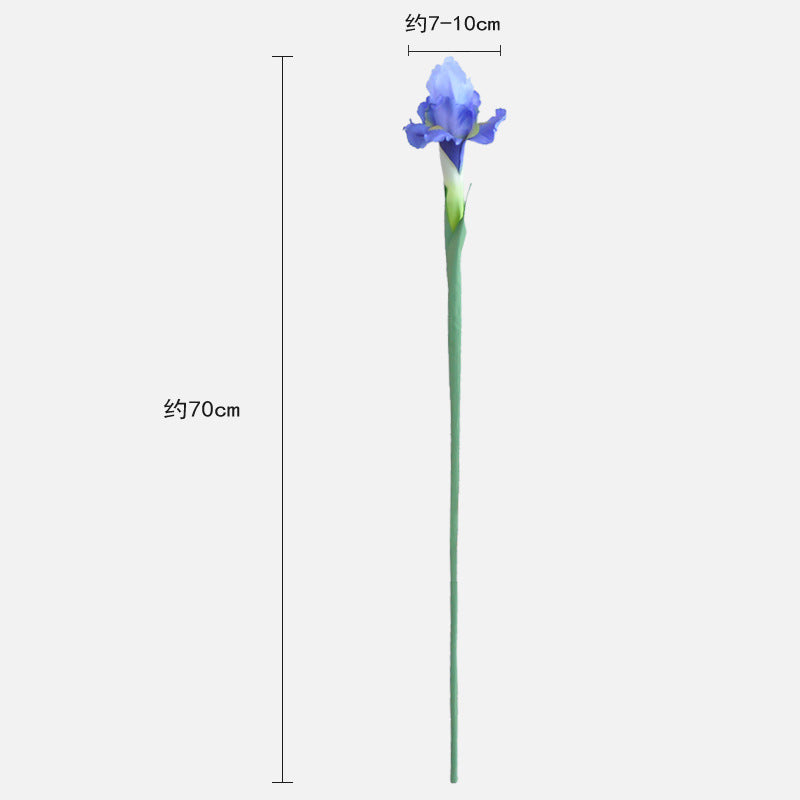 Single Stem Irish-Inspired Faux Flower for Home Décor - Elegant Iris Blossom for Living Room Fresh Floral Arrangement