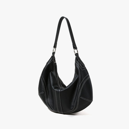 Women's Crystal Grain Layer Leather Dumpling Bag Luxury Feel Crossbody and Handbag for Elevated Style