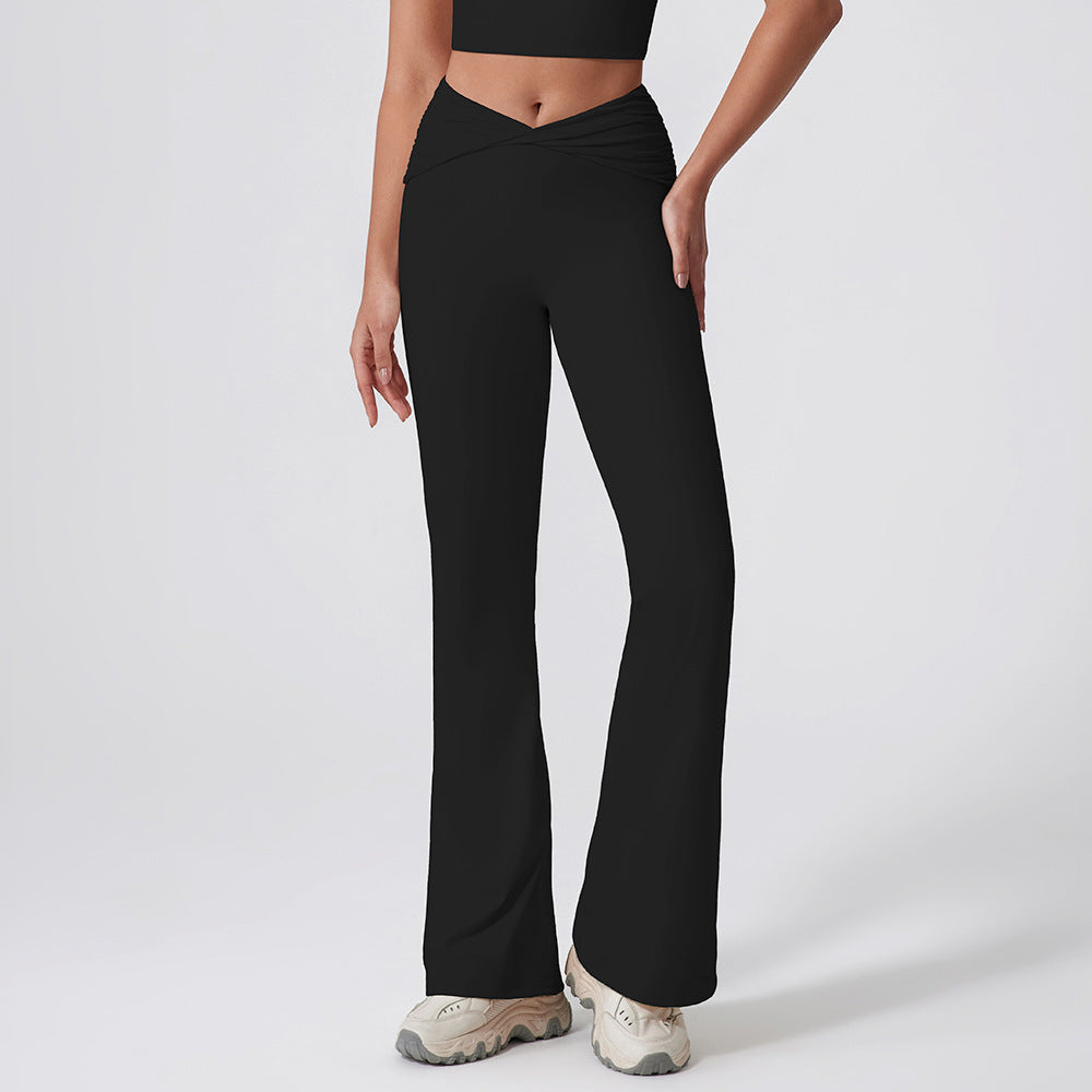 High Waisted Wide Leg Yoga Flare Pants for Women Sculpting Quick Dry Athletic Leggings for Dance Workouts and Casual Wear