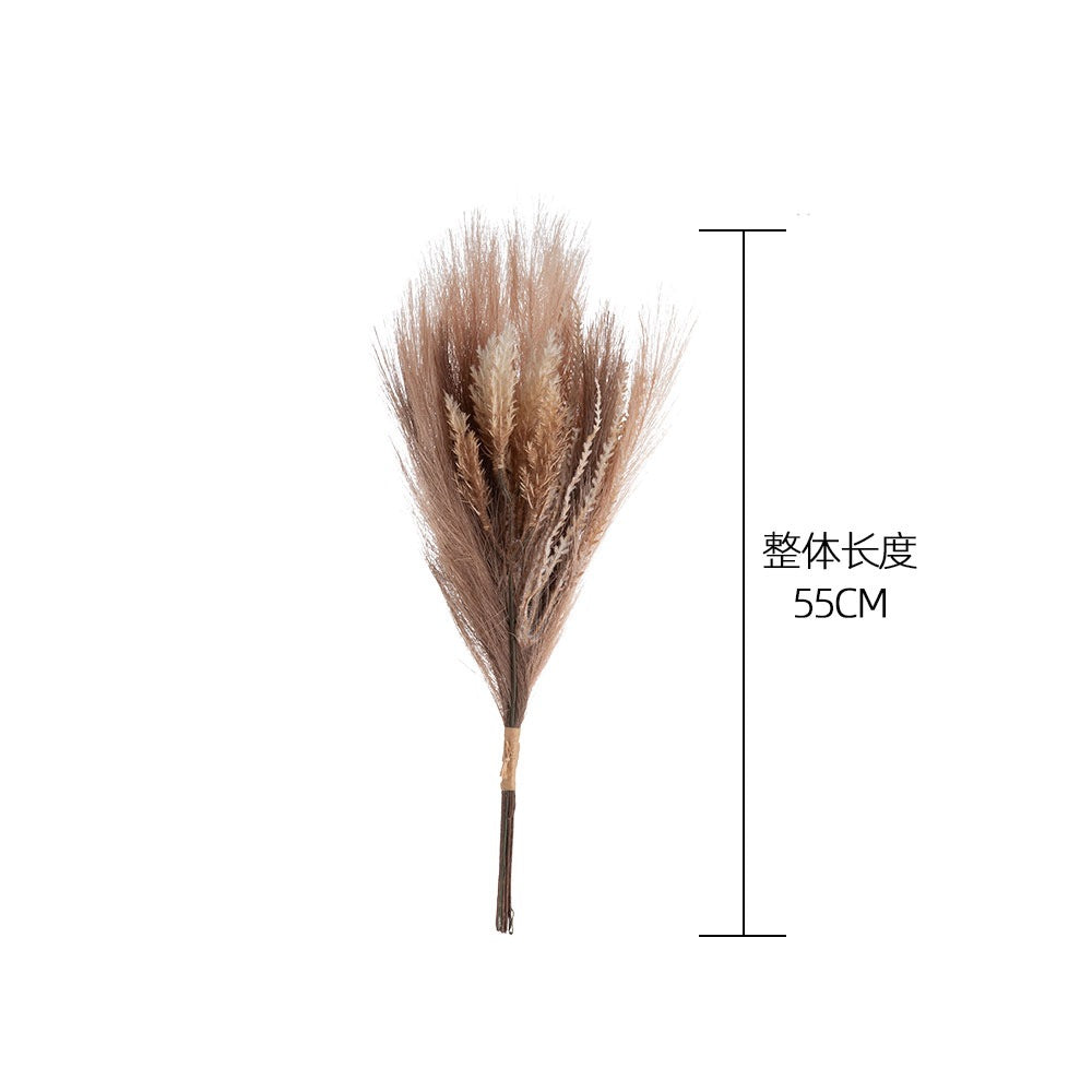 Beautiful Pampas Grass Bouquet - Elegant Faux Floral Arrangement for Home Decor - Stylish Green Plant Craft Perfect for INS Aesthetic - Model MW85101