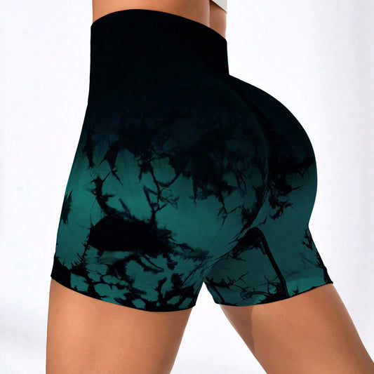 Spring Tie Dye High Waist Seamless Yoga Shorts for Women Sculpting Comfortable and Workout Fitness Shorts