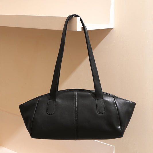 and Spacious Korean Inspired Genuine Leather Tote Bag for Commuting Versatile High End Vibe for Everyday Use and Chic Baguette Shoulder Style