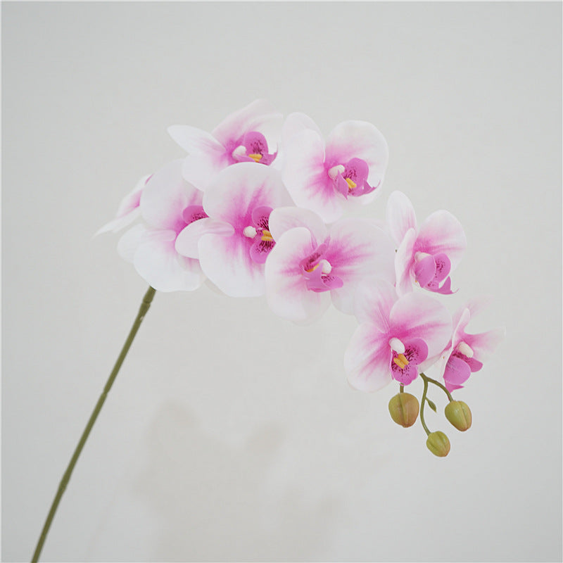 High-Quality Artificial 9-Head Orchid - Ultra-Realistic Feel for Stunning Nordic Table Centerpieces and Wedding Decor