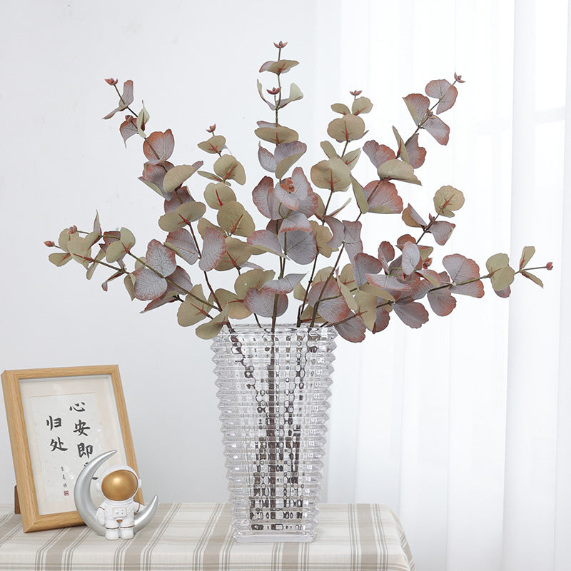 Realistic Eucalyptus Faux Plants for Home Décor - DIY Floral Arrangements, Single Stem with 3-Prong Money Leaf, Perfect for Stylish Flower Bouquets