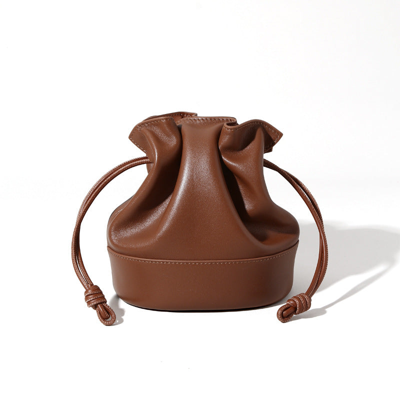 High Quality Drawstring Leather Cloud Bag and Functional Genuine Leather Shoulder Bag with Large Capacity Ideal for Everyday Use