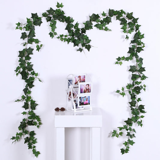 Lifelike Artificial Ivy Green Leaves – 2M Indoor Decorative Potted Plant with Creative Sweet Potato Vine for Stunning Wall Décor