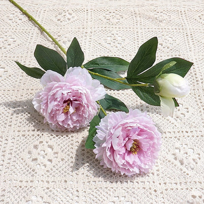 Realistic Artificial Peony Floral Arrangement - 3-Head Yang Fei Peony for Home Decor, Wedding Events, and Photography Styling