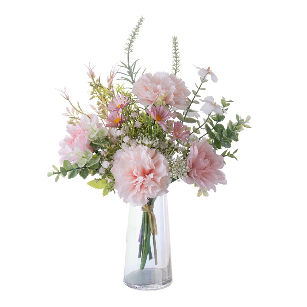 Dai Ling Realistic Carnation Bouquet - Elegant Home Decor Floral Arrangement & Wall Hanging Design - Perfect for Weddings and Special Occasions (CF01408)