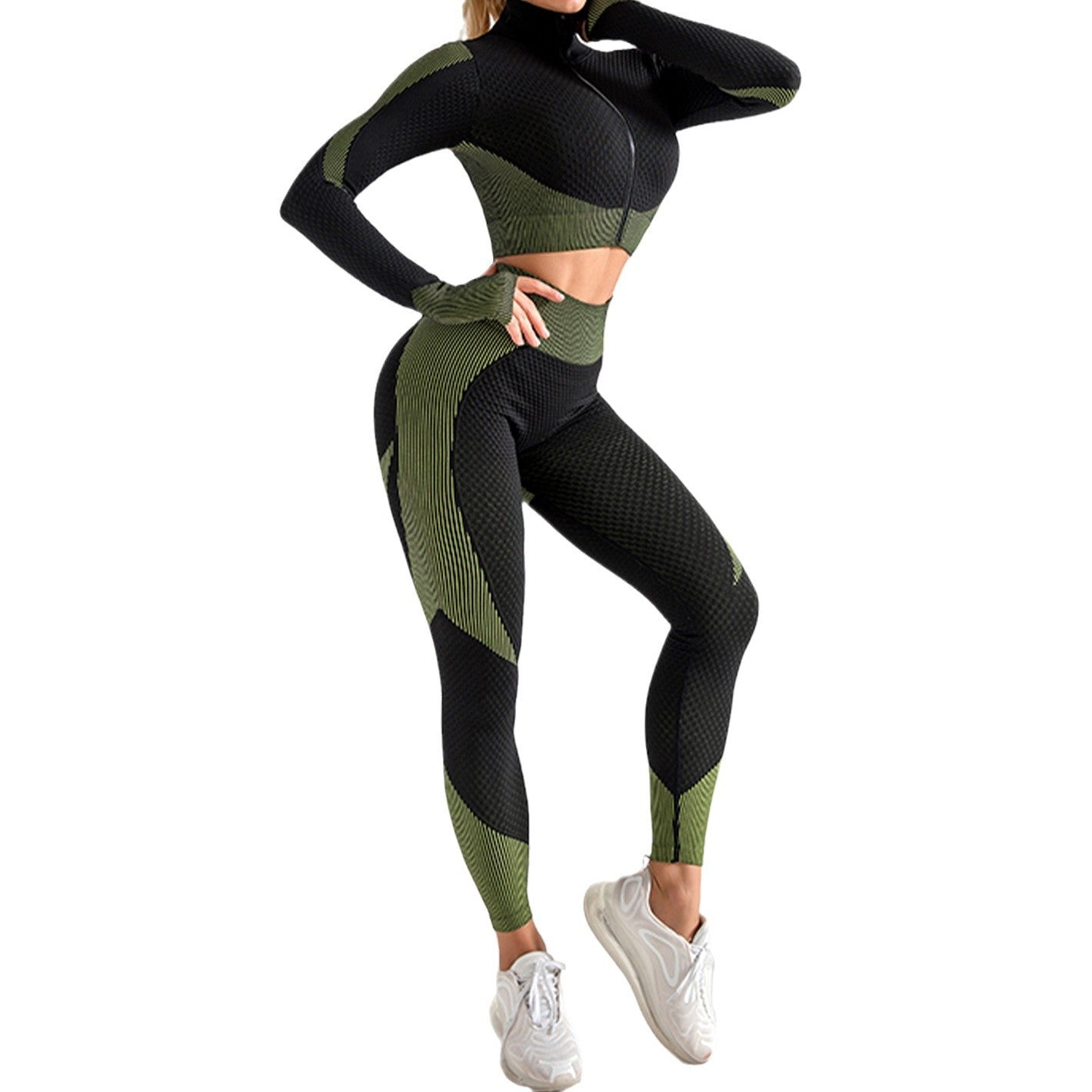 3 Piece Women's Yoga Outfit Set Includes Sports Bra High Waisted Leggings and Lightweight Jacket for Comfort and Flexibility