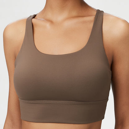 Seamless Liquid Adhesive Shoulder Strap Women's Sports Bra Comfort Yoga Tank Top for Active Women