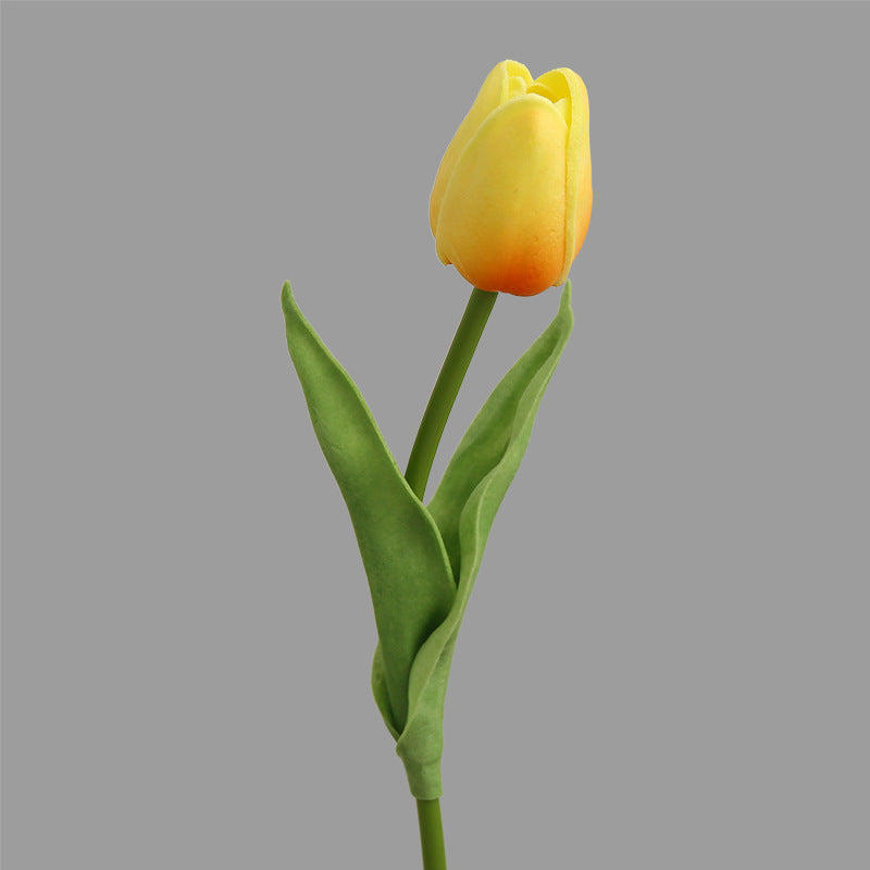 Single Stem Miniature Tulip - Realistic PU Faux Flower for Home Décor, Photography Props, and Elegant Table Centerpieces