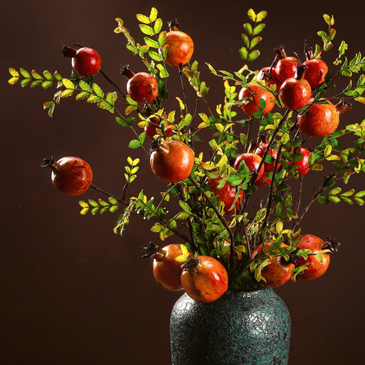 Vibrant Pomegranate Faux Fruit Branches – Realistic Decor for Home & Wedding Celebrations | GFT243