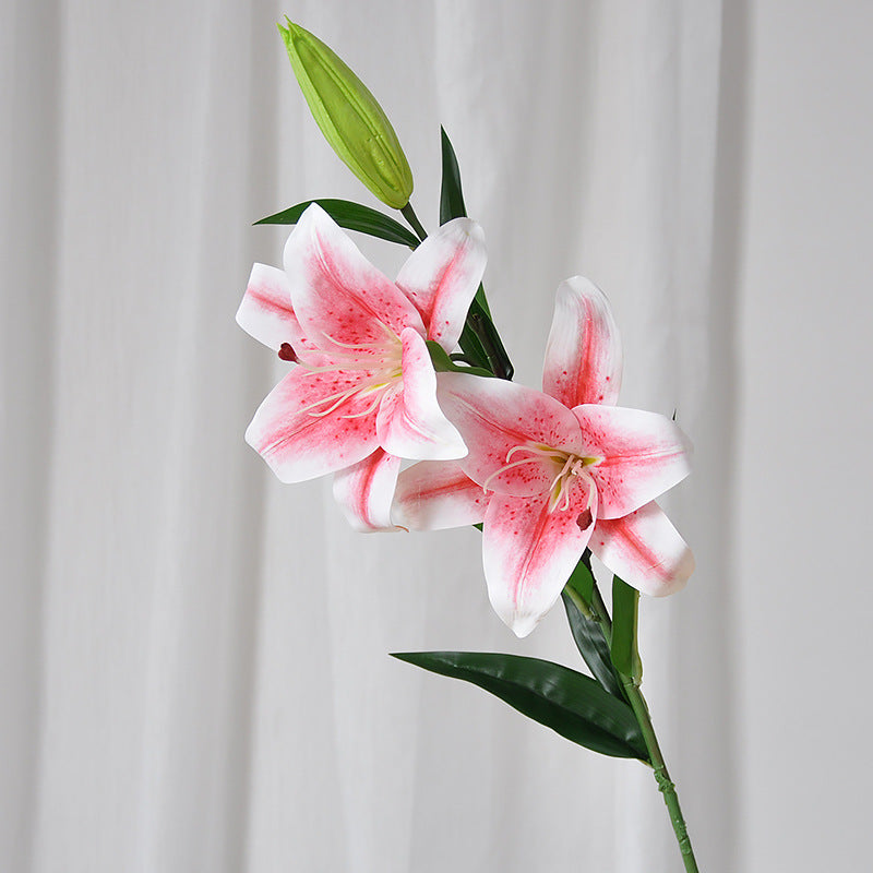 Stunning 3-Head Artificial Lily Flowers - Scented Touch for Home Décor, Perfect for Wedding Decorations and Event Styling